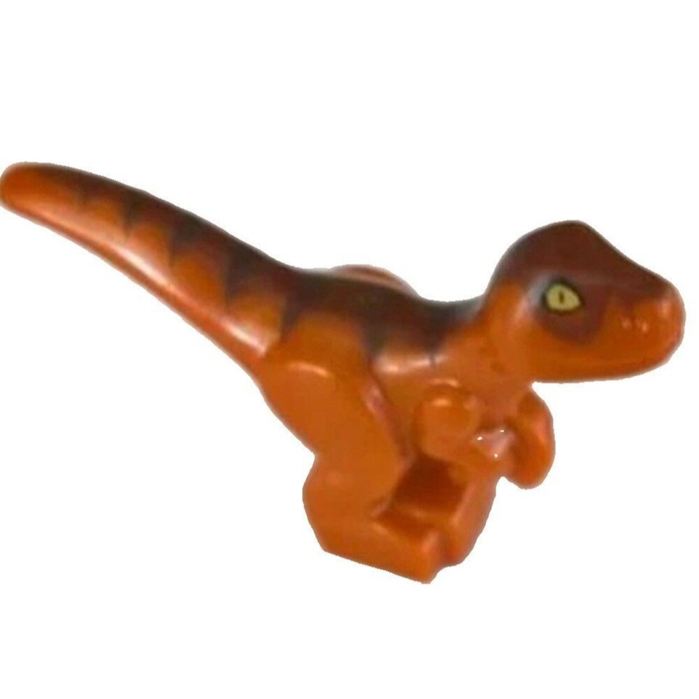LEGO Dino Raptor Baby with Dark Brown and Reddish Brown Back Dark Orange - Picture 1 of 3